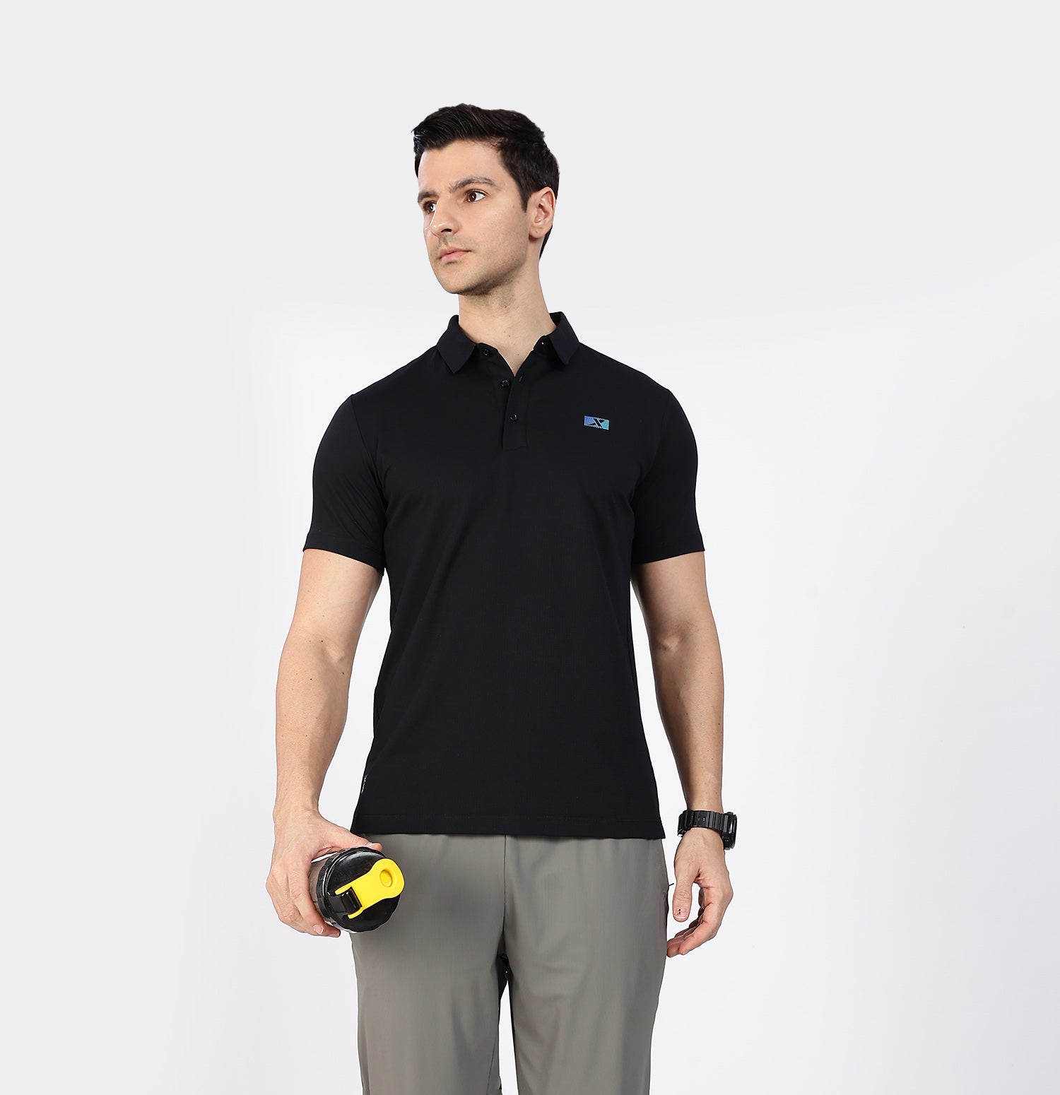 Ice-Cooling Training Polo T-Shirt - Black