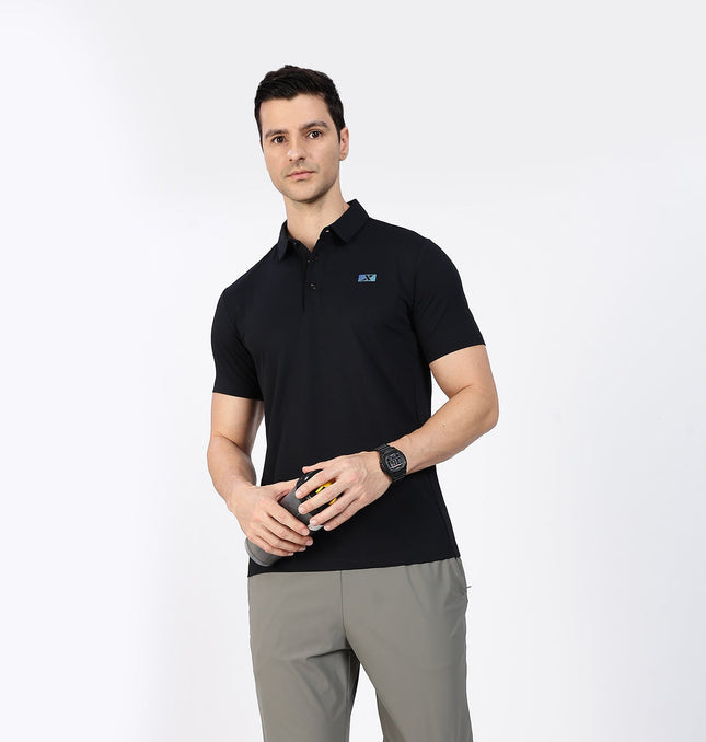 Xtep Men's Ice Cooling Training Polo T-shirt Black