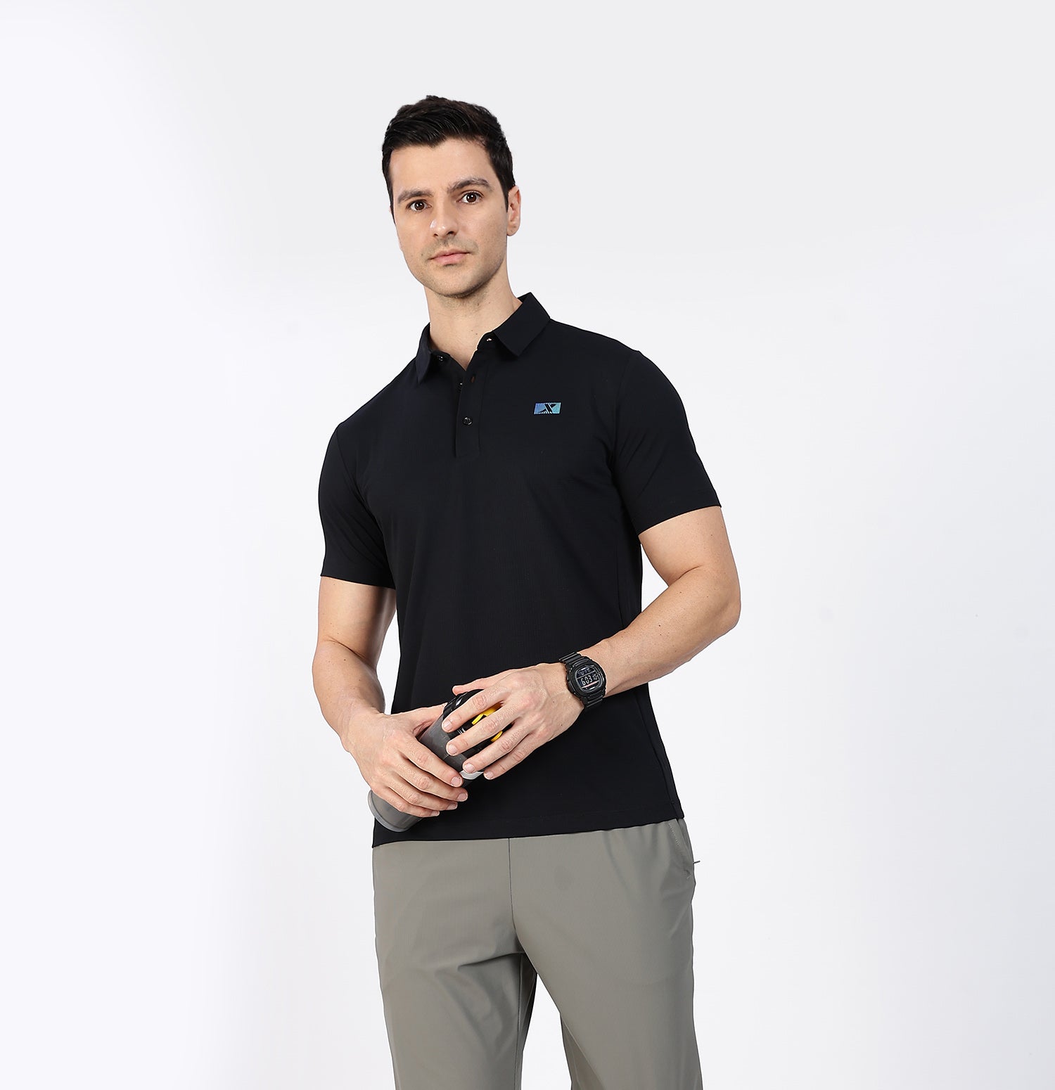 Ice-Cooling Training Polo T-Shirt - Black