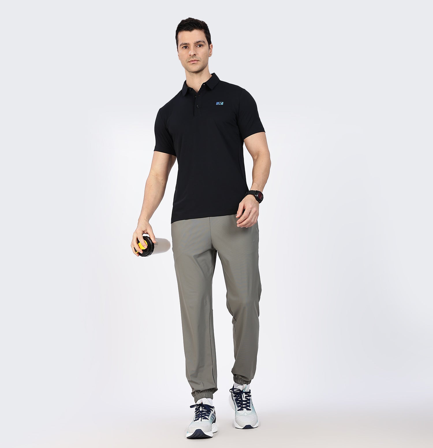 Ice-Cooling Training Polo T-Shirt - Black