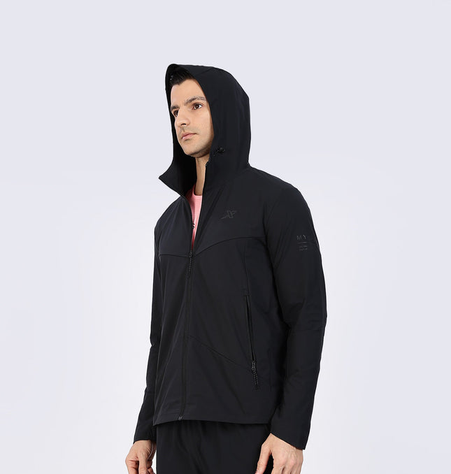 Xtep Men's Anti-UV Water Repellent Running Windbreaker Black