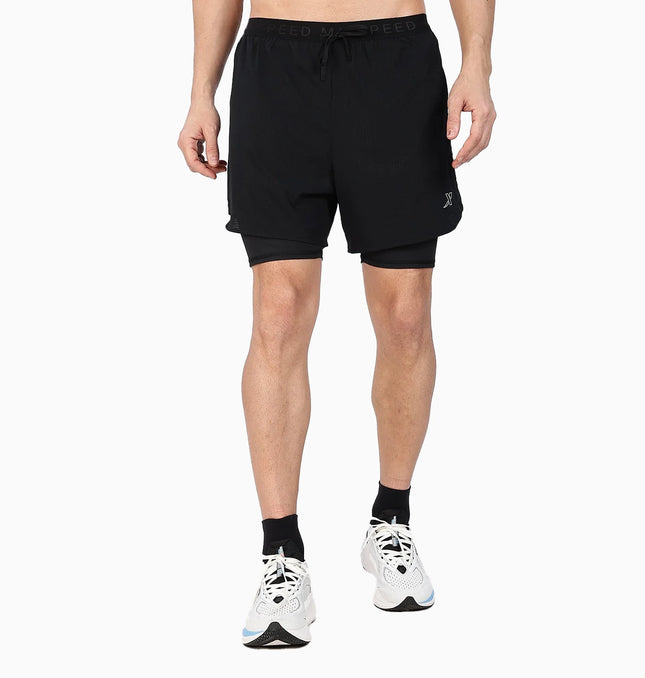 Dual-Layer Quick-Dry Shorts - Black