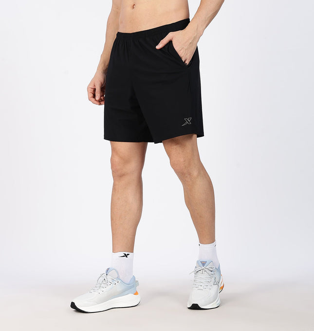 Xtep Men's 7-inch Quick Dry Antibacterial Running Shorts Black