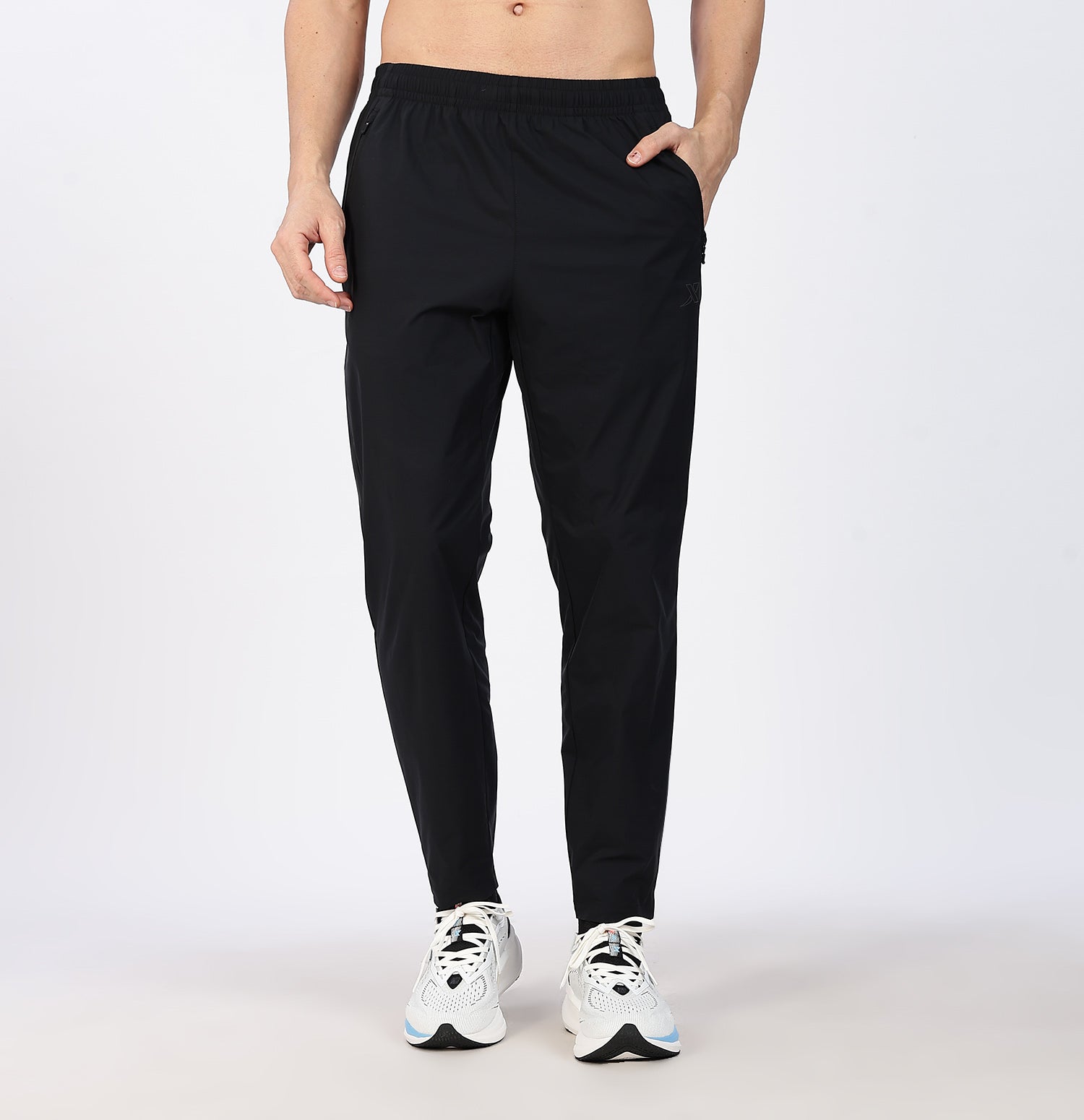 Xtep Men's Quick Dry Moisture Wick Running Trackpant Black