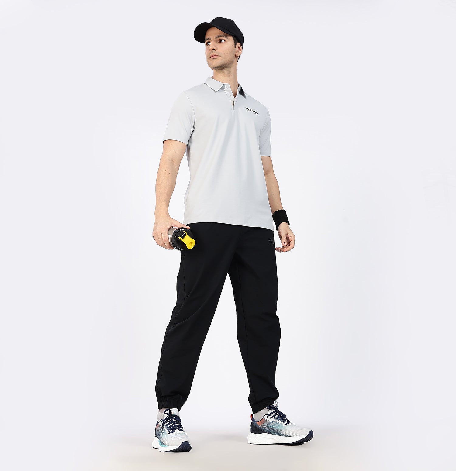 Quick-Dry Loose Fit Training Trackpants - Black