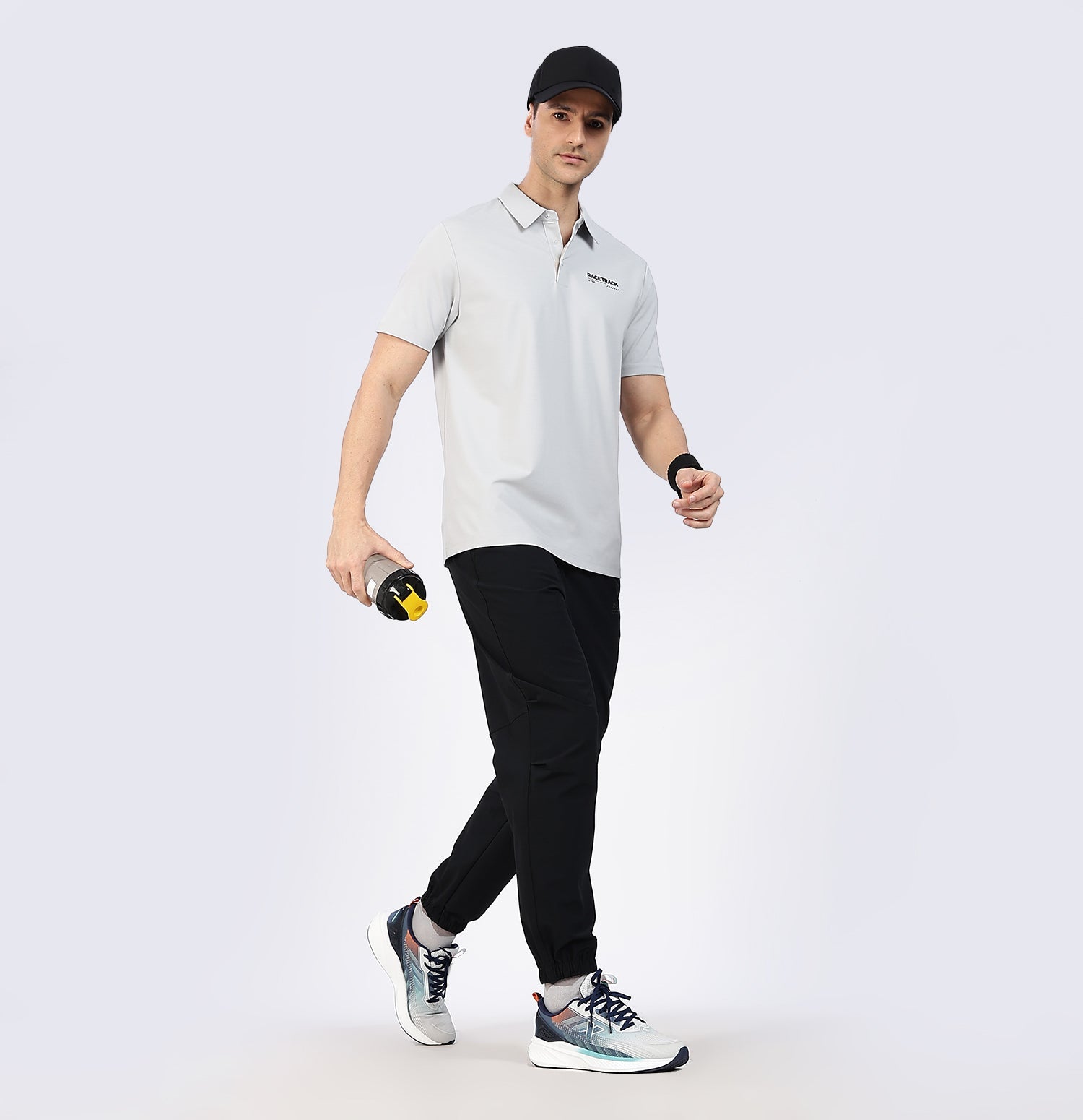 Quick-Dry Loose Fit Training Trackpants - Black