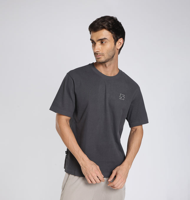 Xtep Men’s Cotton T-Shirt – Trendy Comfort - Inky Grey / S