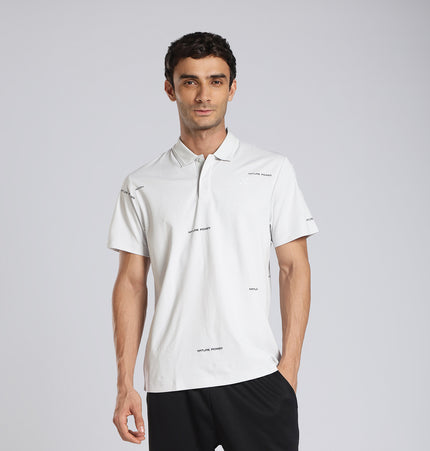 Xtep Men Roman Cotton Flannel Printed Polo T-Shirt