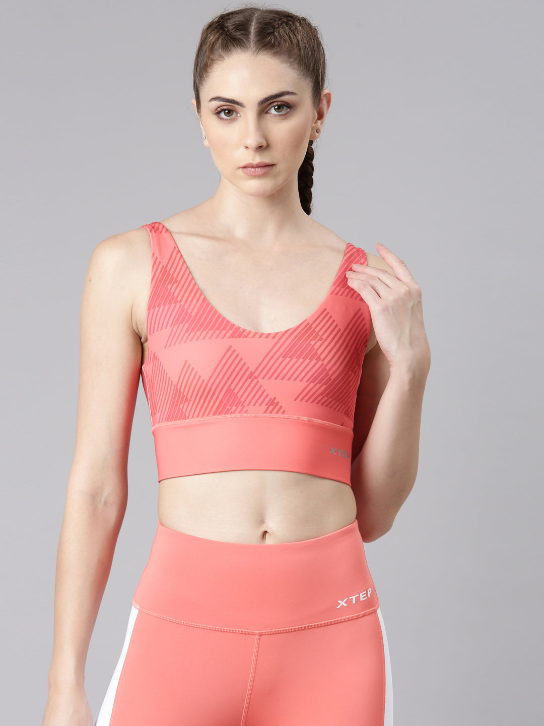 Xtep Women Training Bra - King Kong Pink / S