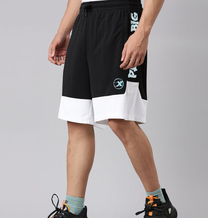XTEP-SHIELD Men Knitted Long Shorts - Pearl White / Black / S