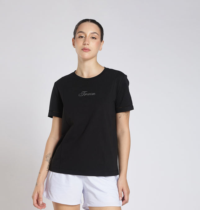 Xtep Women's Training T-Shirt – Sorona Cotton Blend, Antibacterial