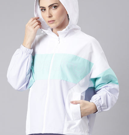 Xtep Colourblocked Windcheater Varsity Jacket - Blue12 Veil Purple Pearl White / XS