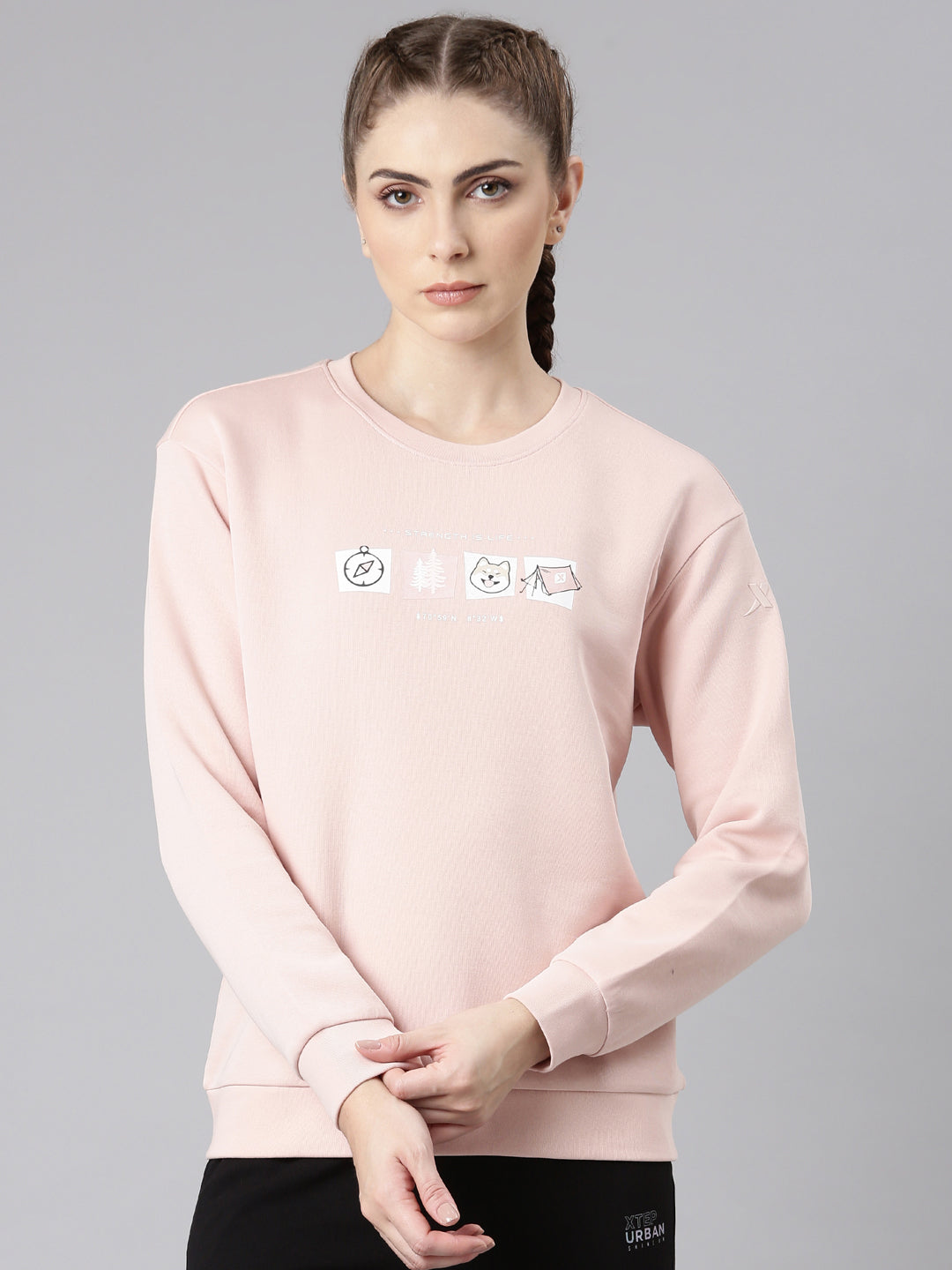 Xtep Xtep-Comfort Women Sweatshirt - Mud Pink / XS