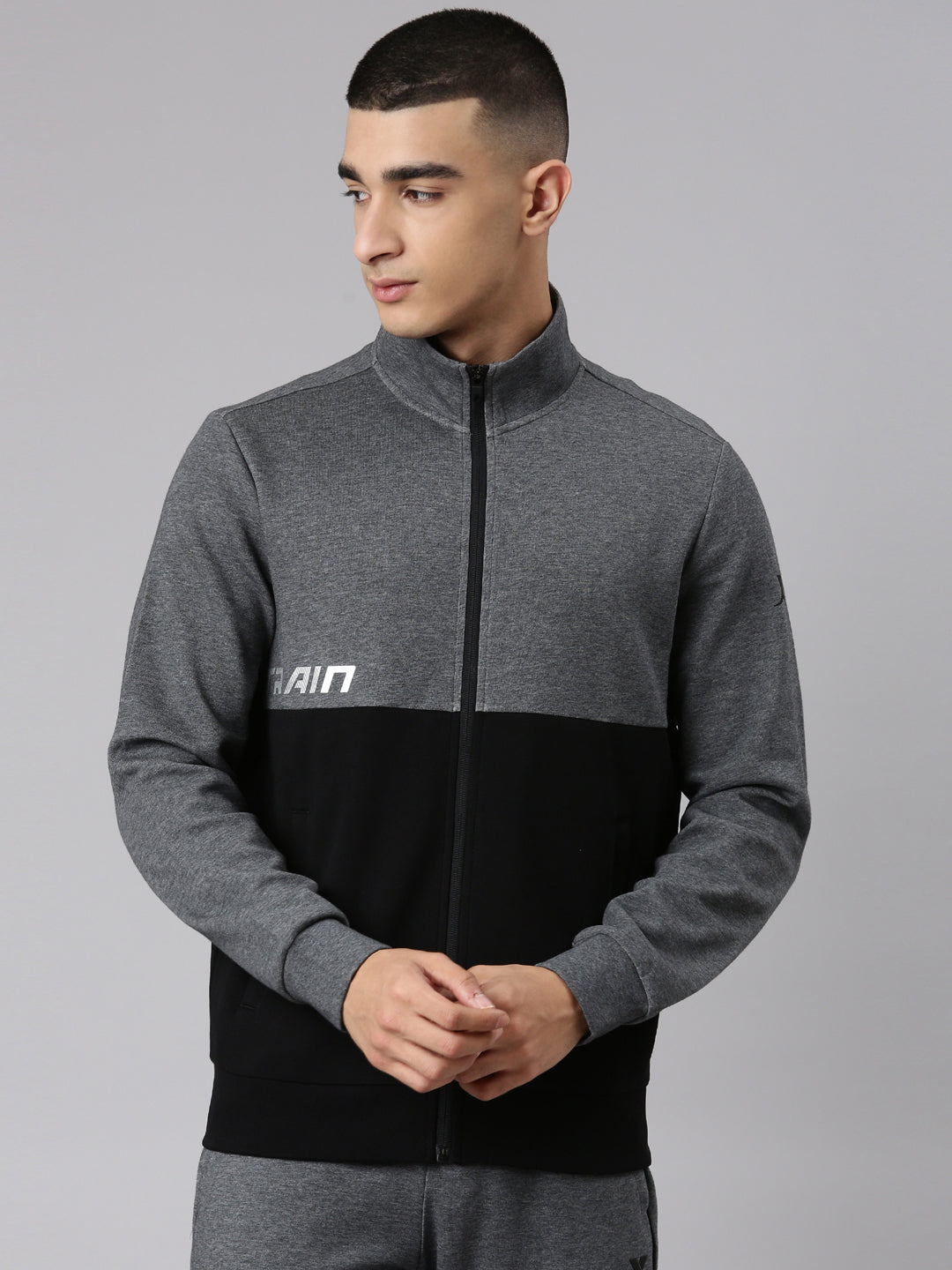 Xtep-Comfort Men Knitted Jacket - Dark Heather/Black / XS