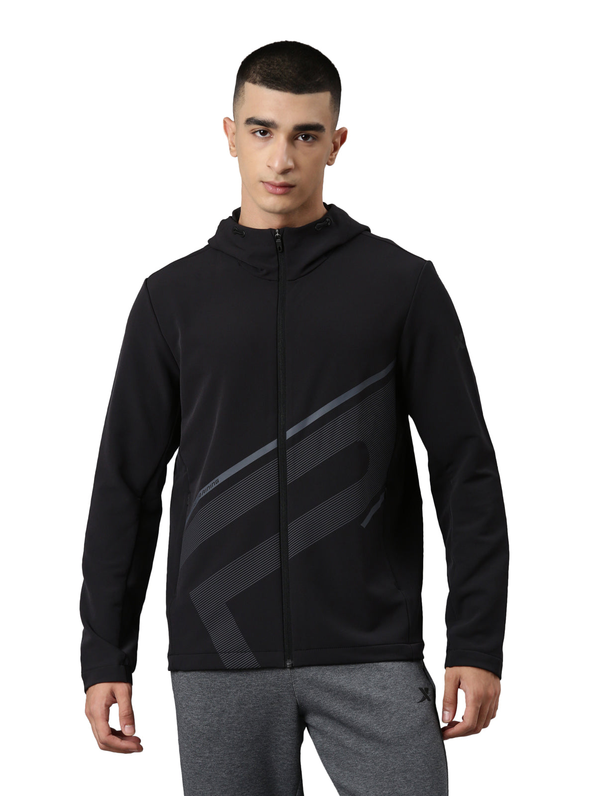 Xtep Printed Comfort Windcheater Jacket - Black / XS
