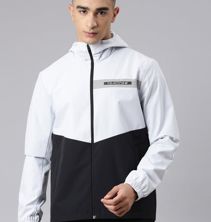 Xtep Men Training Double-layer Windbreaker - Cream Grey/Black / XS