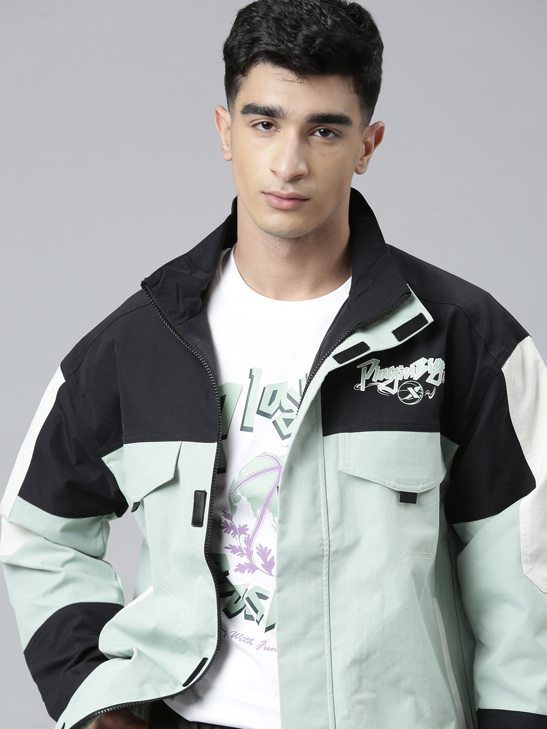 Xtep Colourblocked Double Layer Windbreaker Jacket