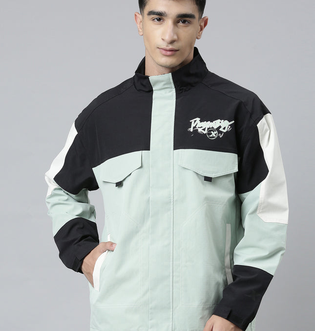 Xtep Colourblocked Double Layer Windbreaker Jacket - Healthy Green / XS