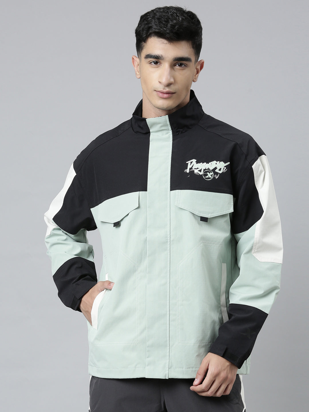 Xtep Colourblocked Double Layer Windbreaker Jacket - Healthy Green / XS