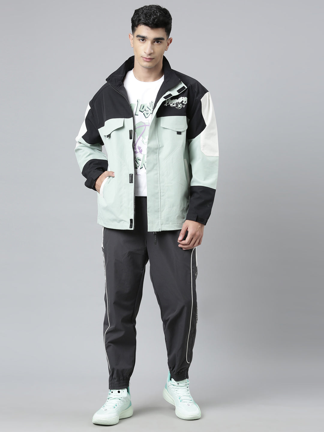 Xtep Colourblocked Double Layer Windbreaker Jacket