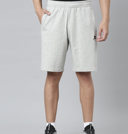 Xtep-Comfort Men Knitted Long Shorts - Light Heather Grey / XS