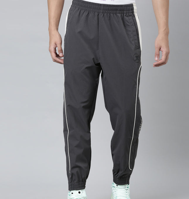 Xtep Relaxed-Fit Mid-Rise Sports Joggers - Siderite Grey Cotton White / XS