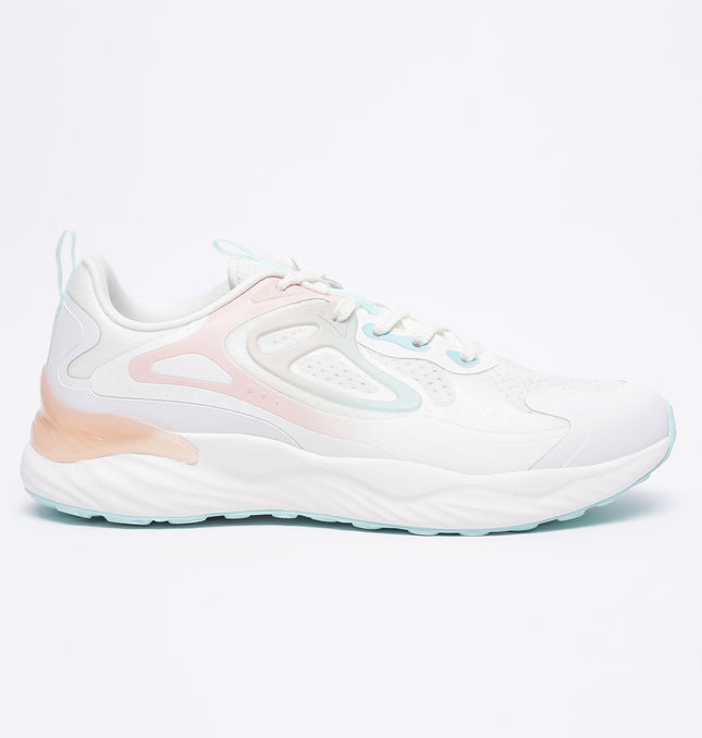 Xtep Women Reactive Coil Running Shoes - Canvas White/Rubber Pink / 35