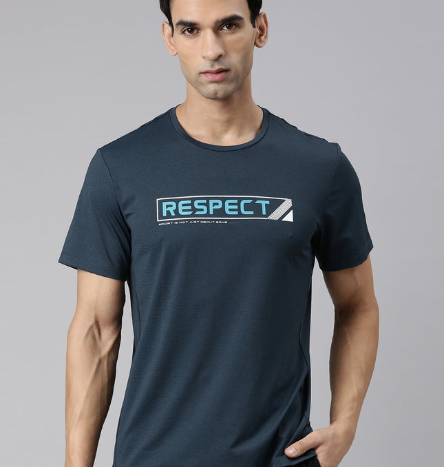 Xtep-Comfort Men Short-sleeve T-shirt - dark lake blue / S