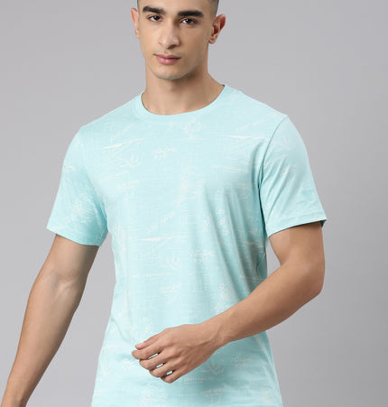 Xtep Men Active Short-sleeve T-shirt - Floral Blue / S