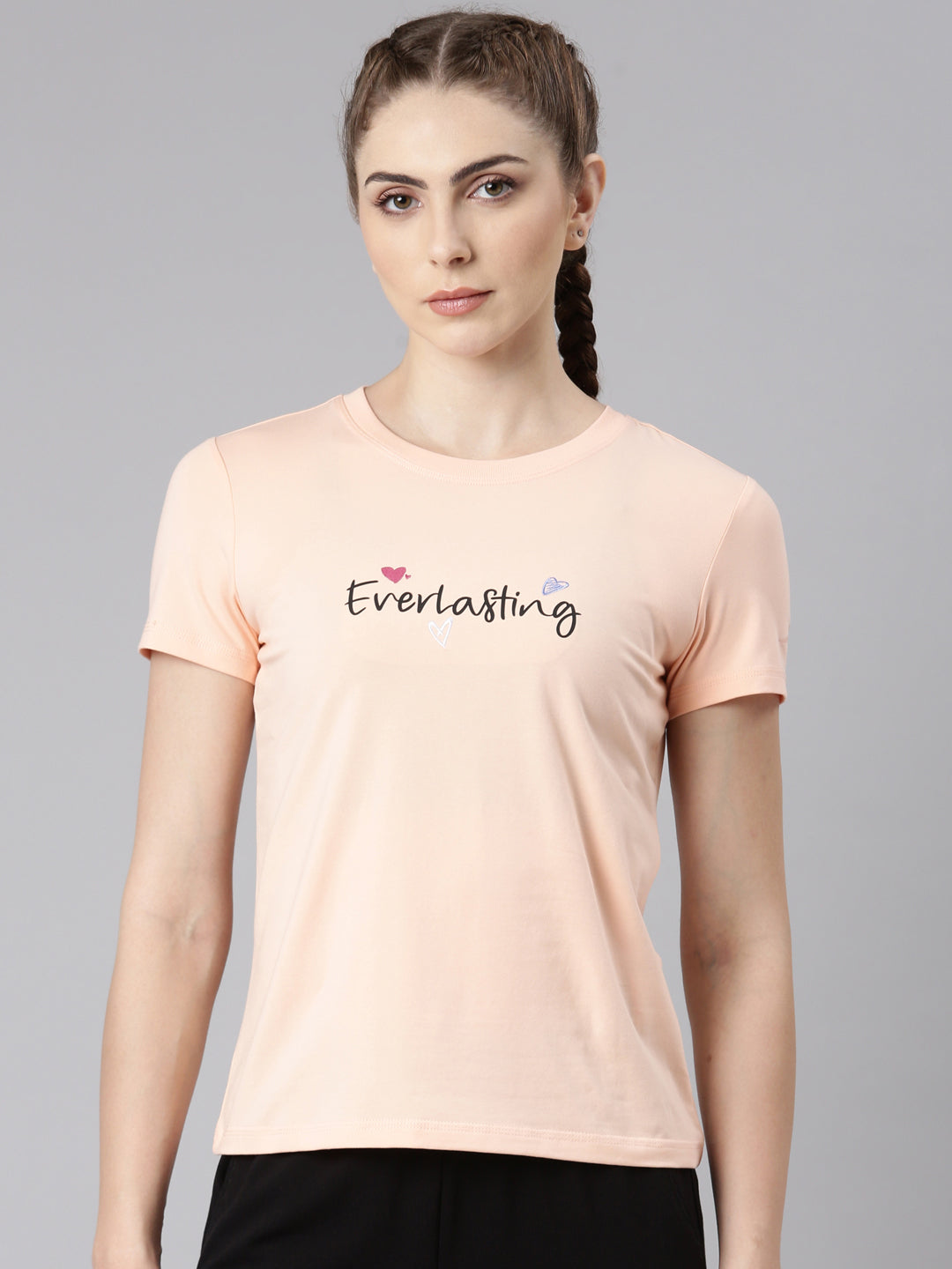 Xtep-Comfort Women Short-sleeve T-shirt - Orange Pink / XS