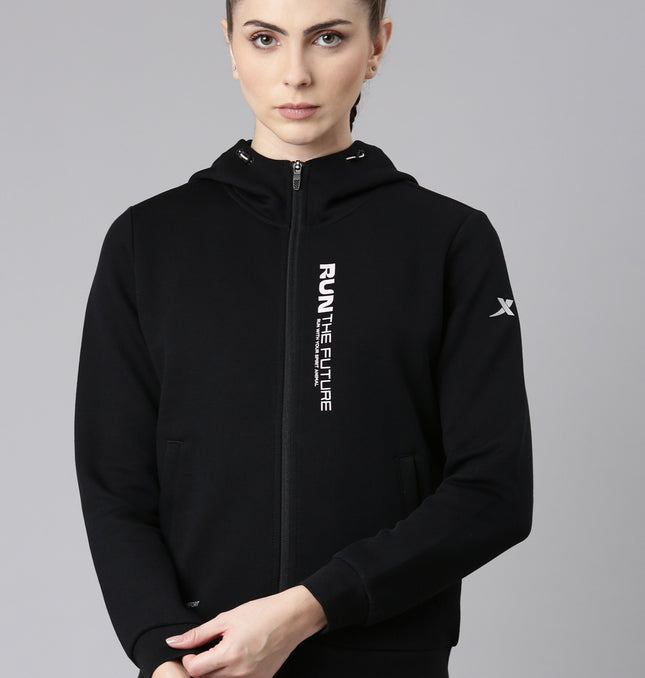 Xtep-Comfort Women Knitted Hoodie - Black / S