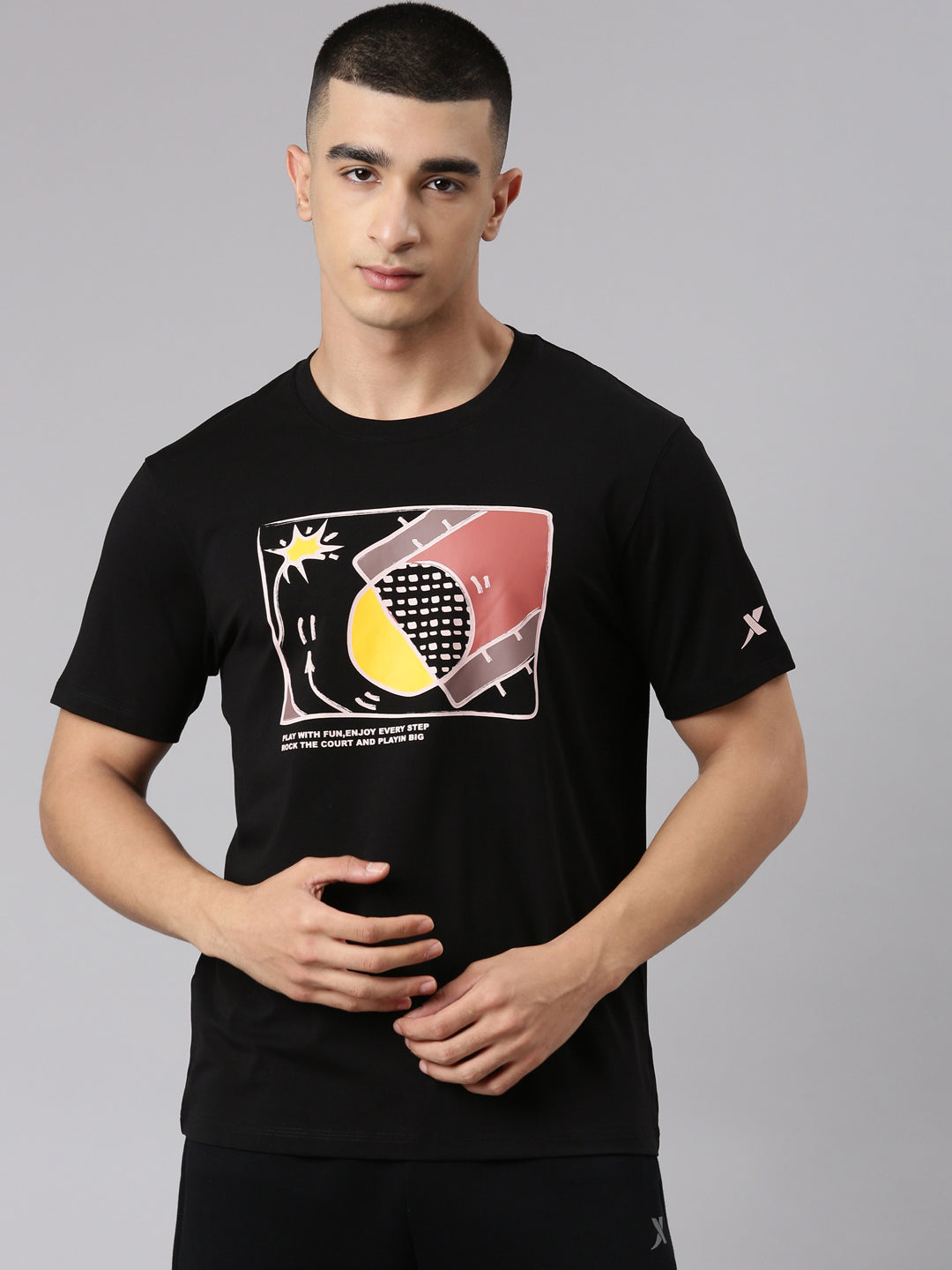 Xtep-Comfort Men Short-sleeve T-shirt - Black / S