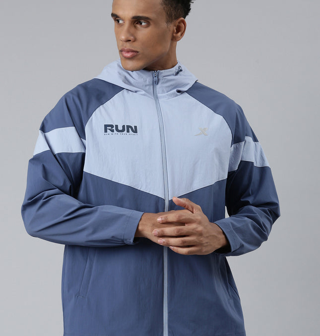 Xtep Colourblocked Windcheater Jacket - Tina Blue Dusk Blue / S