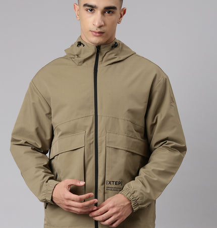 Xtep Men Windbreaker - Green Brown / XS