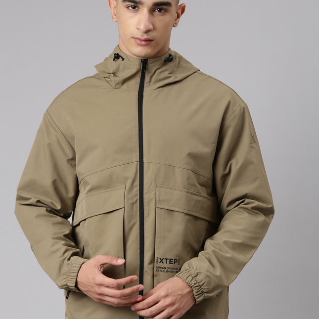 Xtep Men Windbreaker - Green Brown / XS