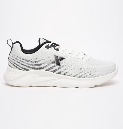 Xtep Men Comfy Cubes Running Shoes - Canvas White / Black / 40