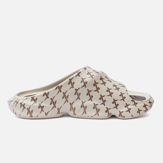 Xtep Unisex Printed Basic Training Sliders - Brown / White / 38