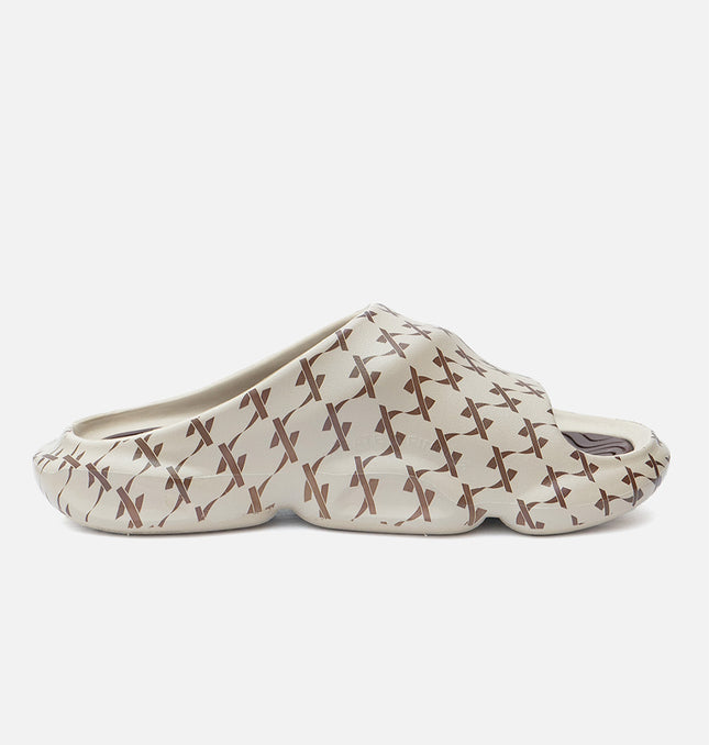 Xtep Unisex Printed Basic Training Sliders - Brown / White / 38