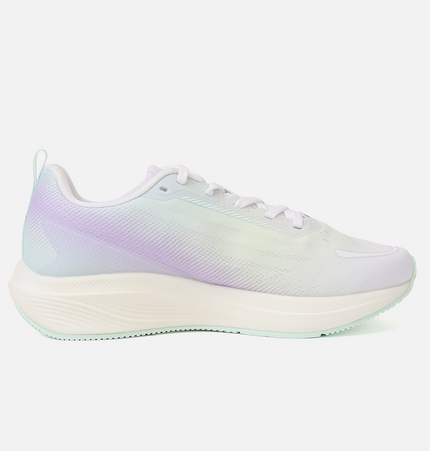 Xtep Women Feather Foam Running Shoes - Canvas White/Bubbly Green/Ice Peach / 35