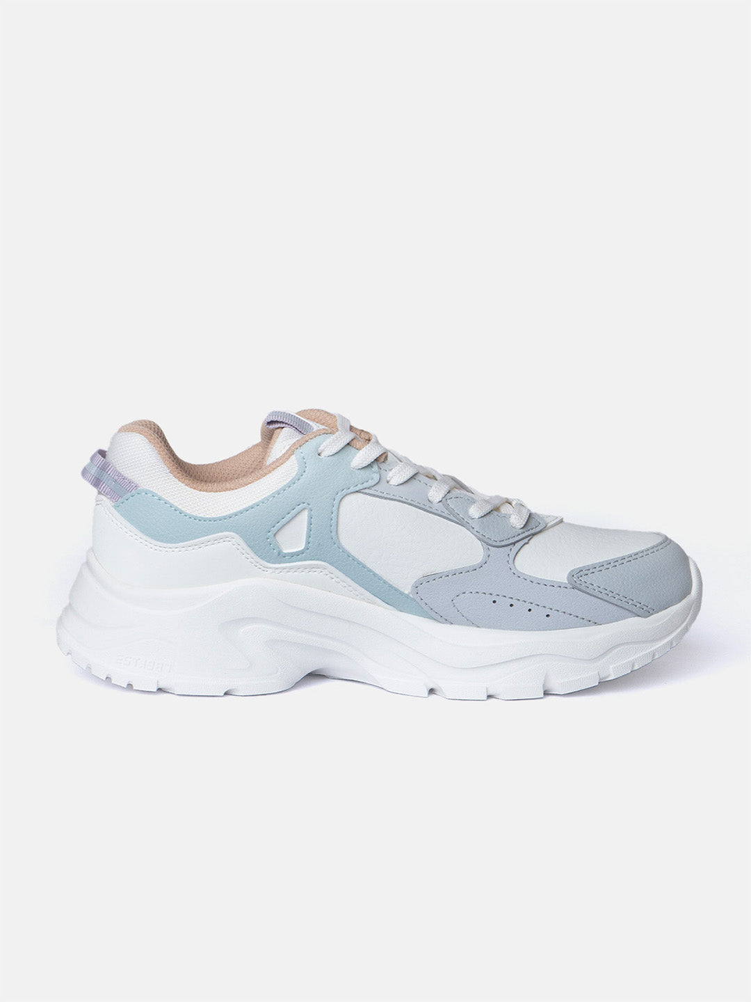 Xtep Women Colourblocked Sneakers - Canvas White / Moon Grey / Moon Grey / 35