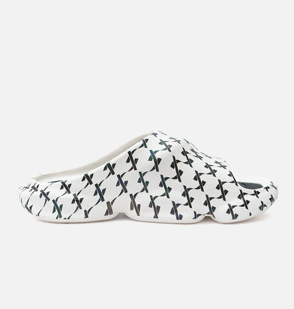 Xtep Unisex Printed Basic Training Sliders - White / Black / 38