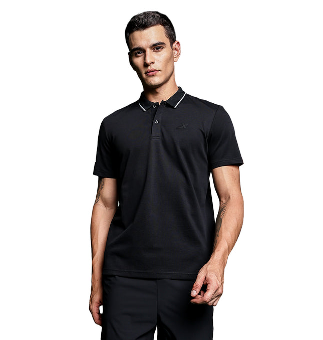 Xtep Men Lifestyle Sorona Polo T-Shirt – Breathable & Antibacterial - Black / XS