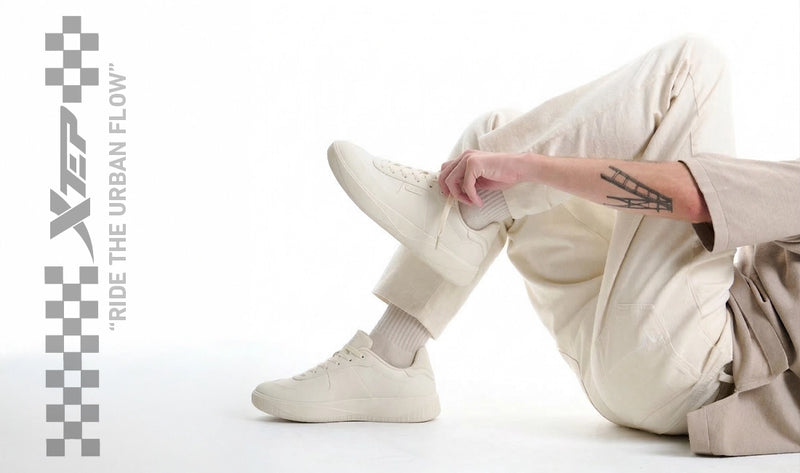 Split Suede Leather Sneakers - Canvas White