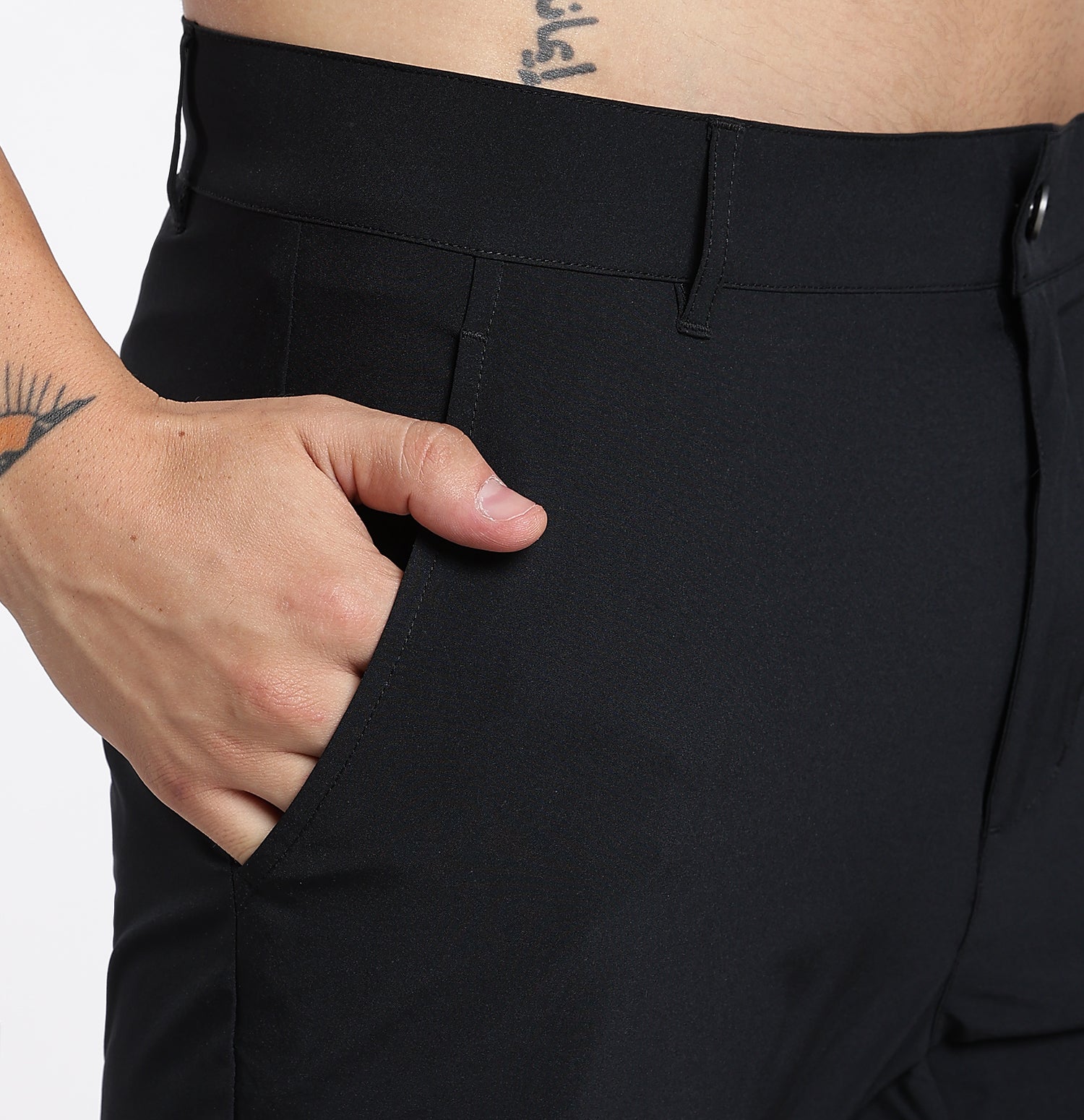 Elastic Weave Quick-Dry Pants - Black