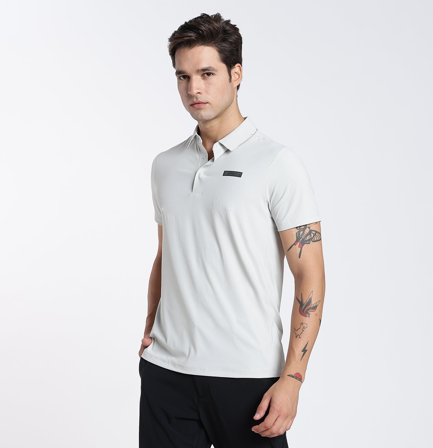 ActiveFlex Textured Polo T-Shirt - Grey