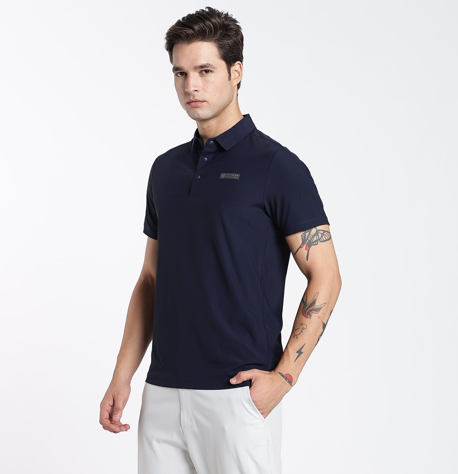 ActiveFlex Textured Polo T-Shirt - Blue